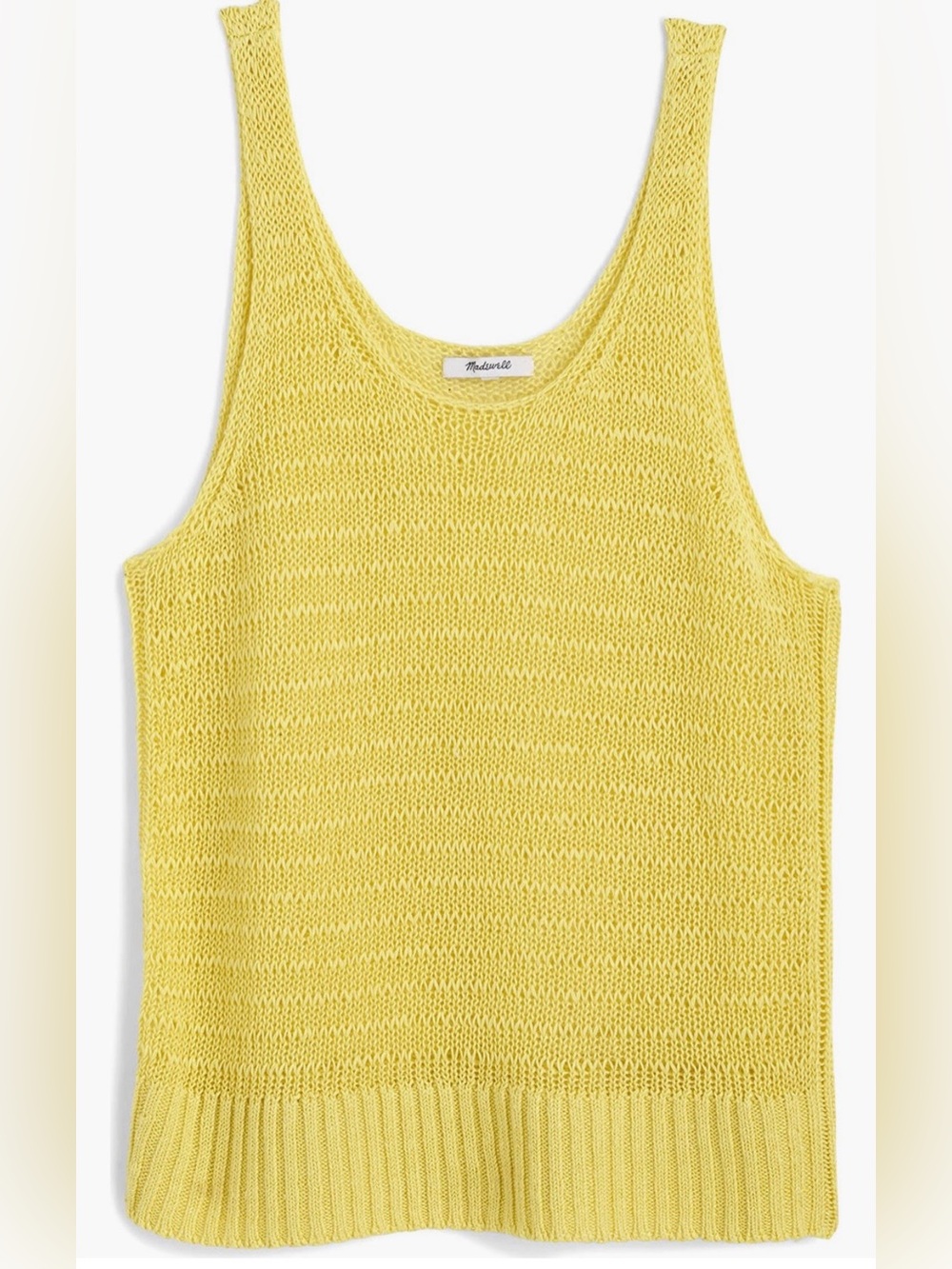 Madewell Linen Sweater Tank Top Size Medium in Buttermilk Yellow NWT